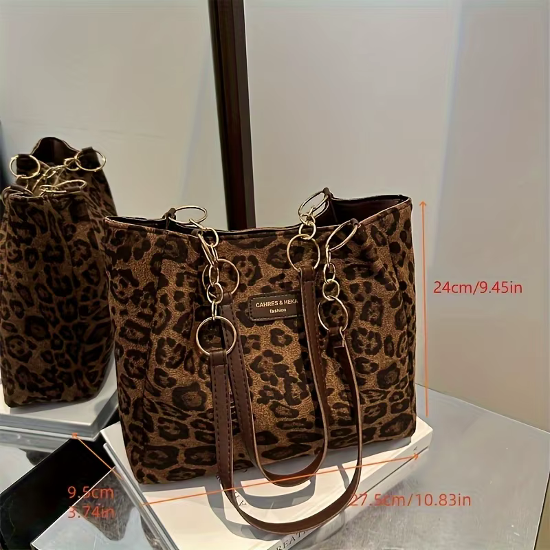 Sac à main vintage imprimé léopard
