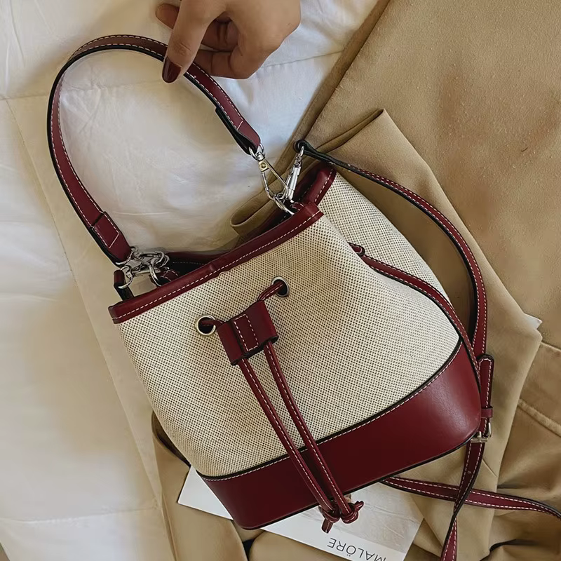 Sac seau tendance pour femme – Nouvelle collection en toile avec cordon de serrage