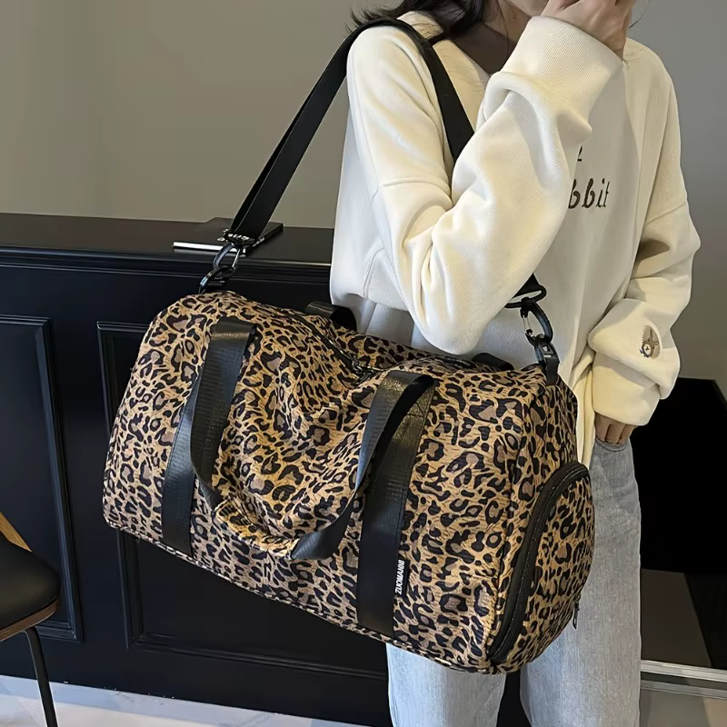 Sac fourre-tout imprimé léopard pour femme à la mode