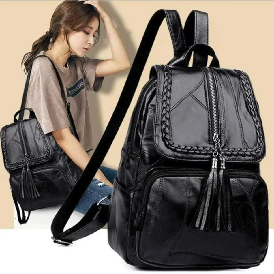 Sac à dos noir à la mode et polyvalent