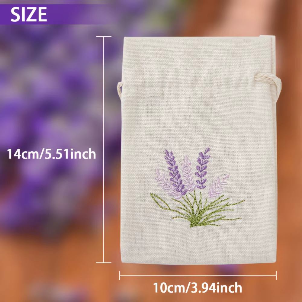 Sacs en toile brodés lavande