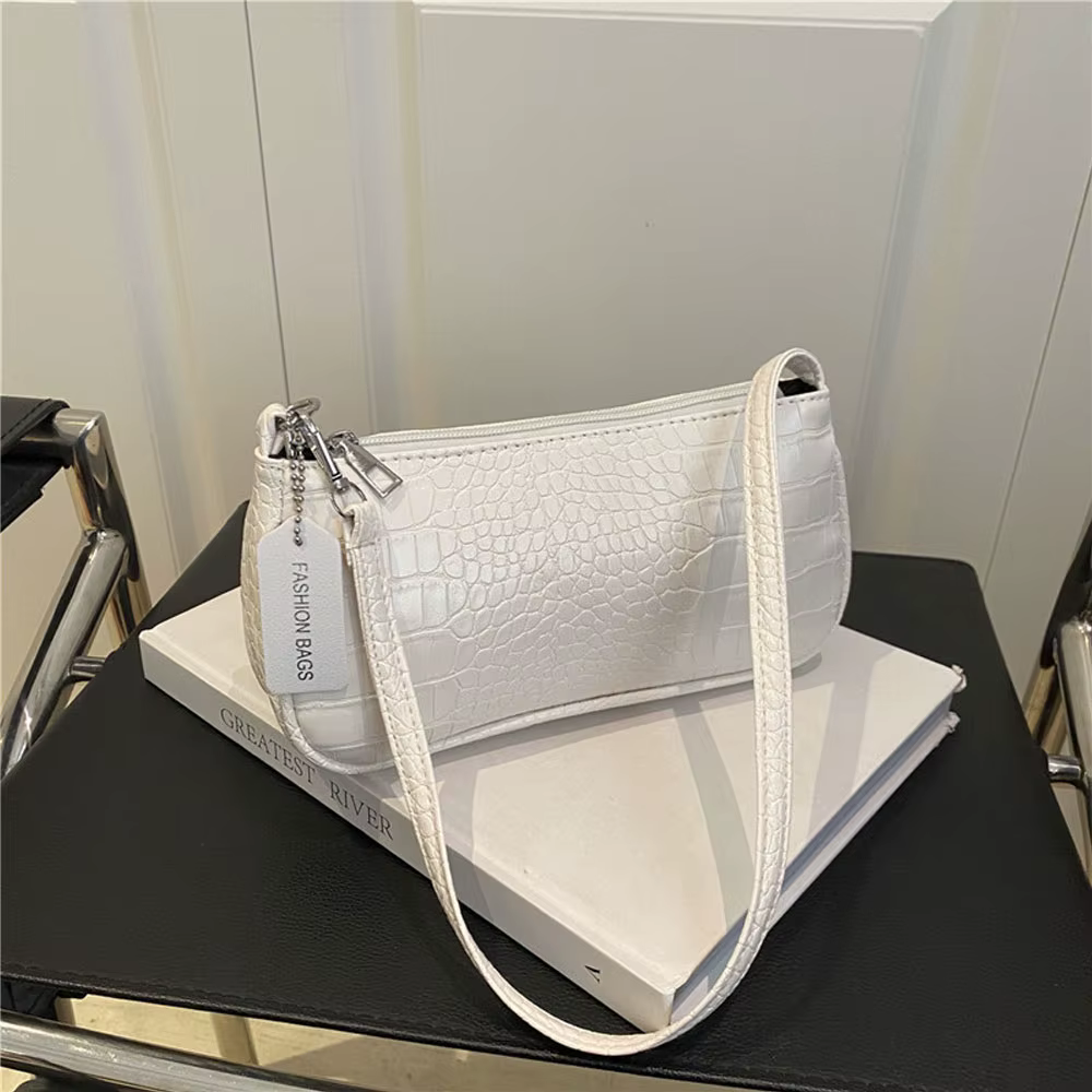 Sac à bandoulière simple à motif crocodile