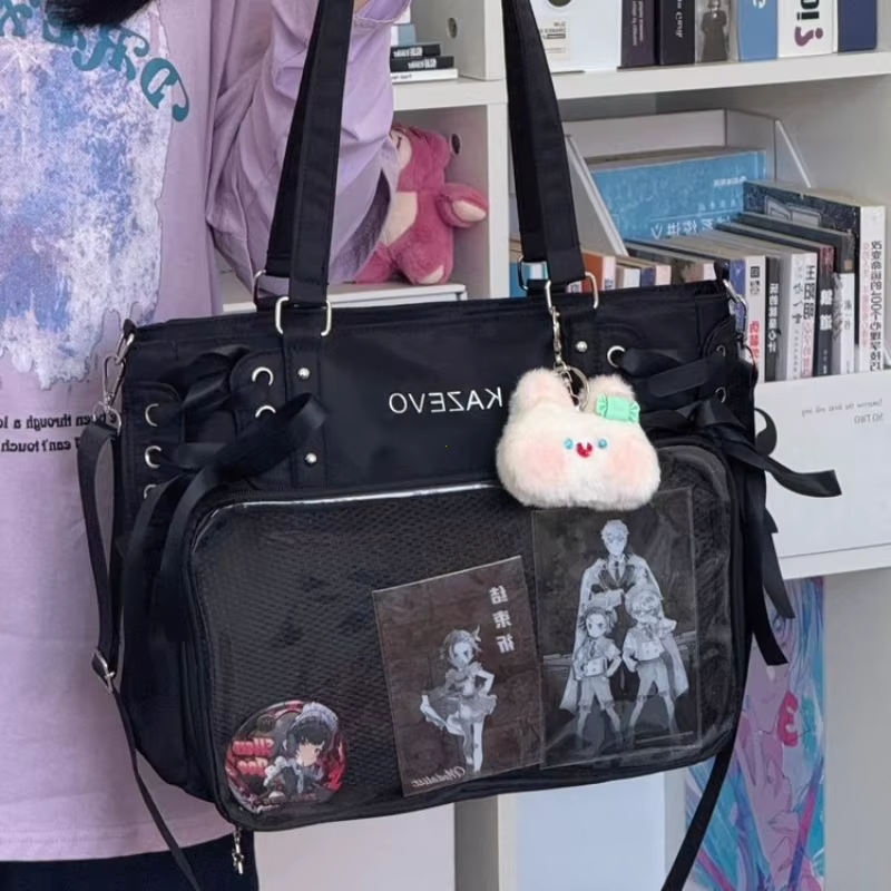 Sac à bandoulière de Style collégial avec ruban