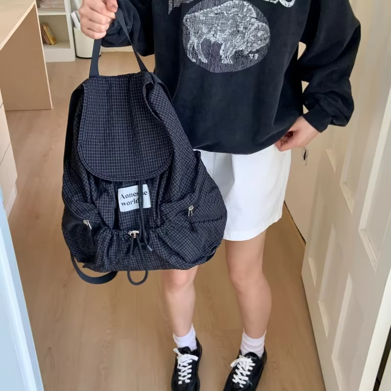 Sacs à dos décontractés en Nylon à carreaux