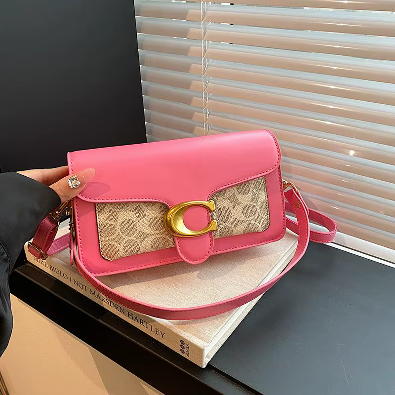 Sac à bandoulière de luxe Tabby avec boucle en C pour femme, en cuir imprimé vintage, sac sous le bras, 2 sangles amovibles, petit sac carré à bandoulière