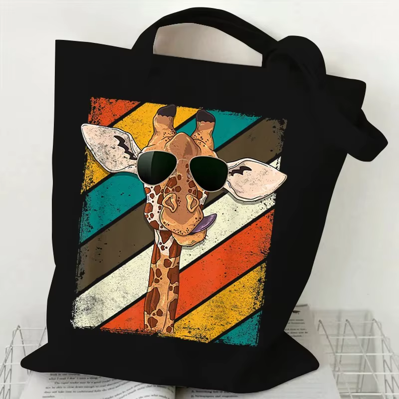 Vintage girafe imprimé léger modèle concepteur Shopper sac battement de coeur