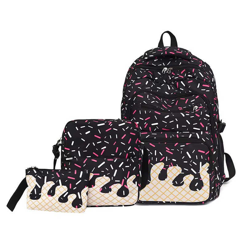 Nouvelle série de sacs d'école 3 pièces style collège pour filles