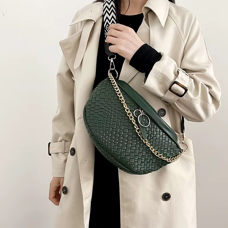 Sac banane à motif tissé pour femme