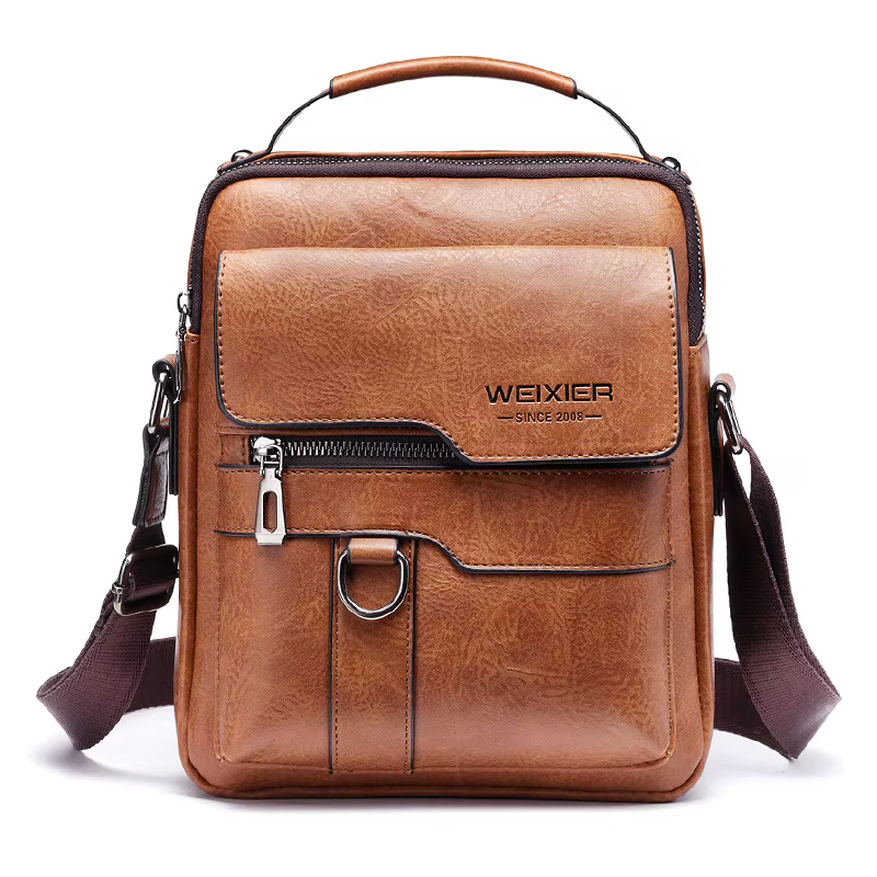 Sac à bandoulière pour hommes, sacoche d'affaires vintage à bandoulière