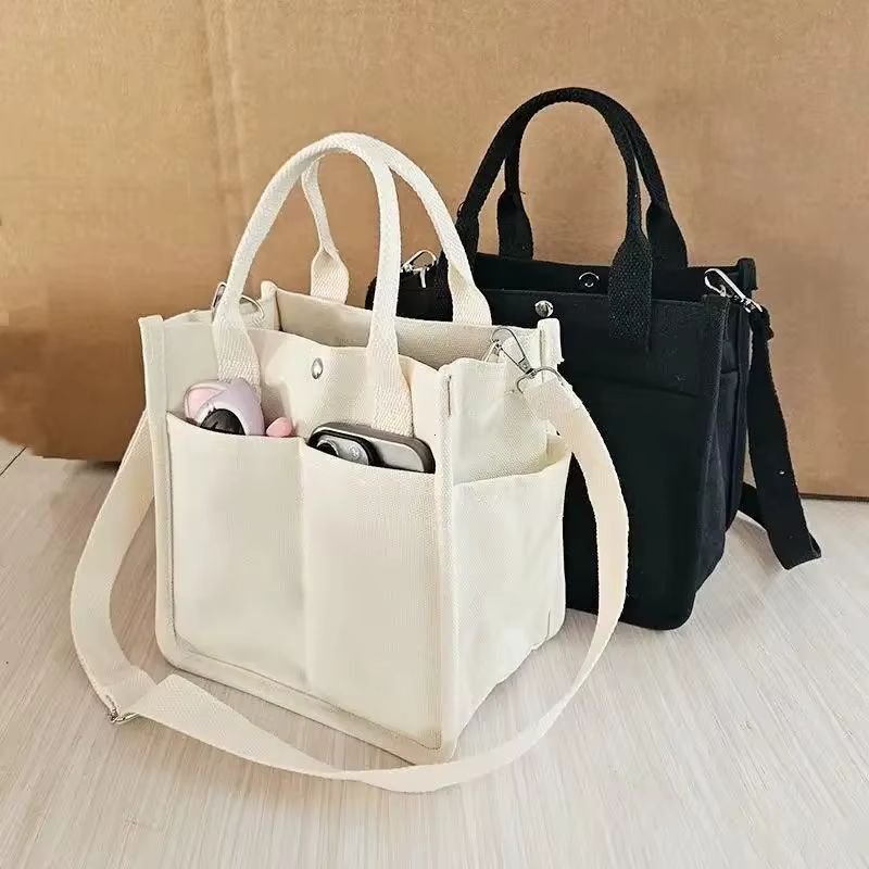 Sac fourre-tout en toile multi-poches