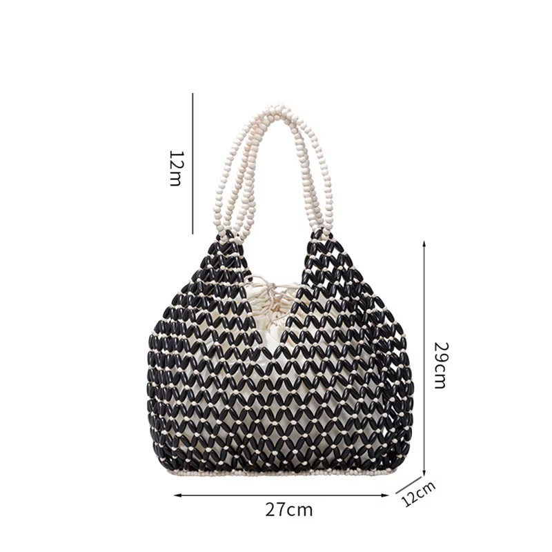 Sac à main en perles de bois tissé à la main pour femmes