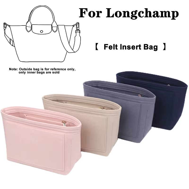 Longchamp-Sac à Main à Poignée Courte et Longue avec Doublure Intérieure en Feutre