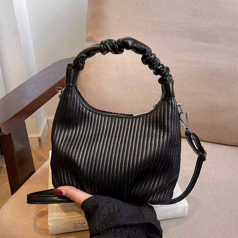Sacs à main en cuir PU plissés pour femmes