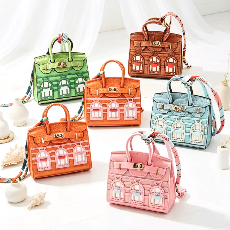 Mini porte-clés en cuir de luxe