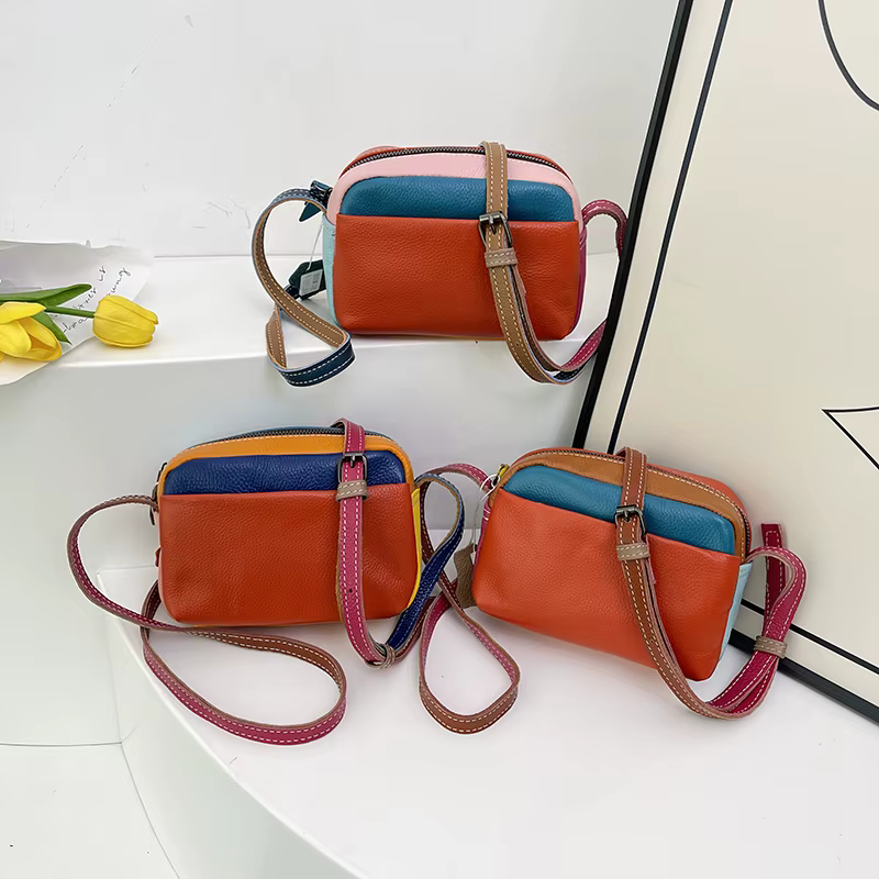 100% sac de messager en cuir véritable de luxe