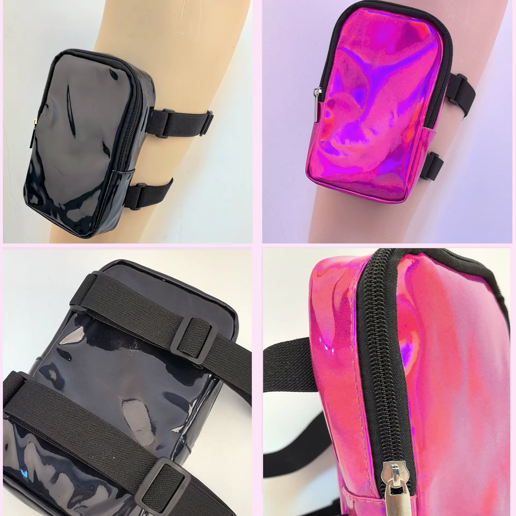 Sac de cuisse holographique pour femmes
