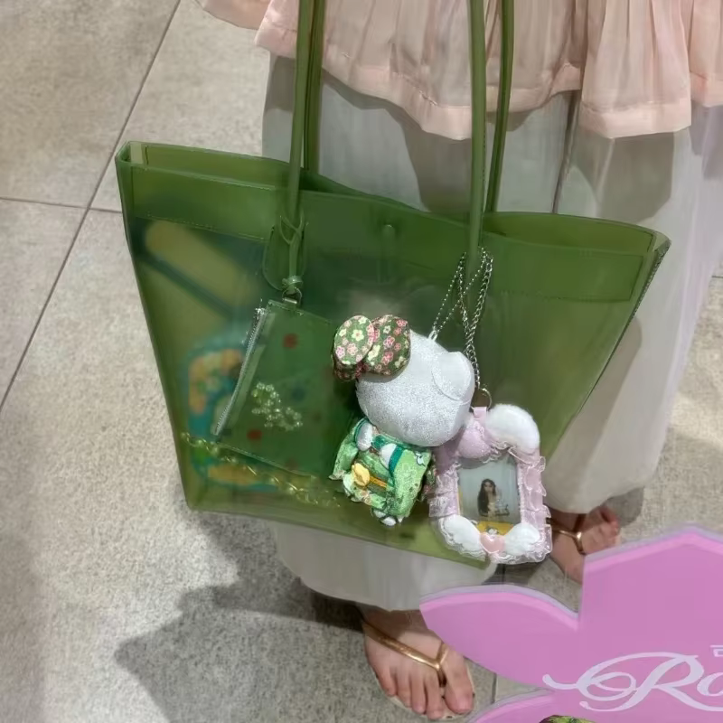 Sac fourre-tout transparent en PVC couleur gelée