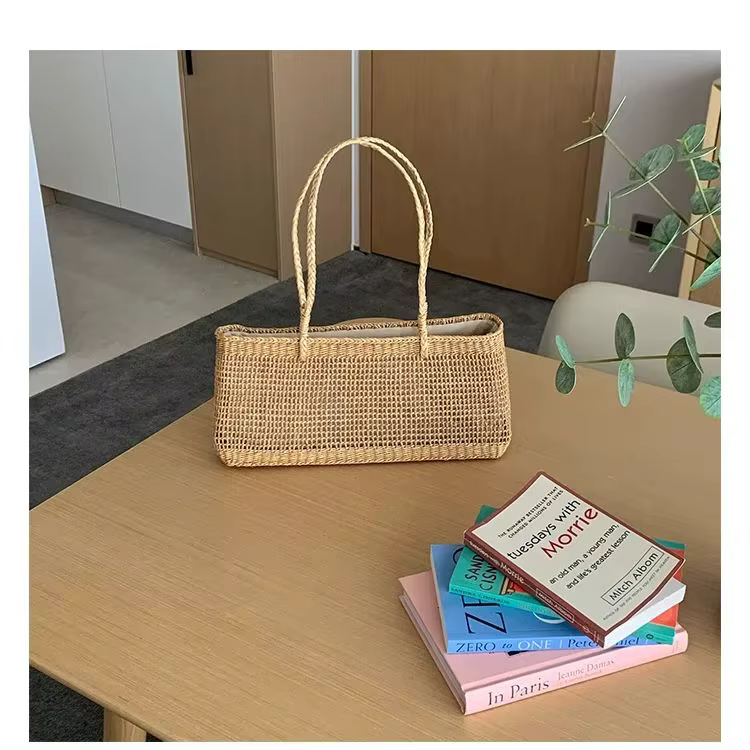 Sac à bandoulière panier de paille de grande capacité pour femmes
