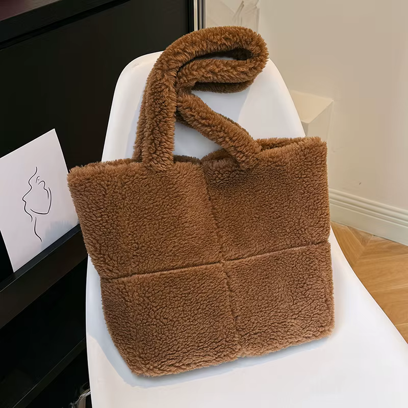Sac de luxe en fausse fourrure pour femmes