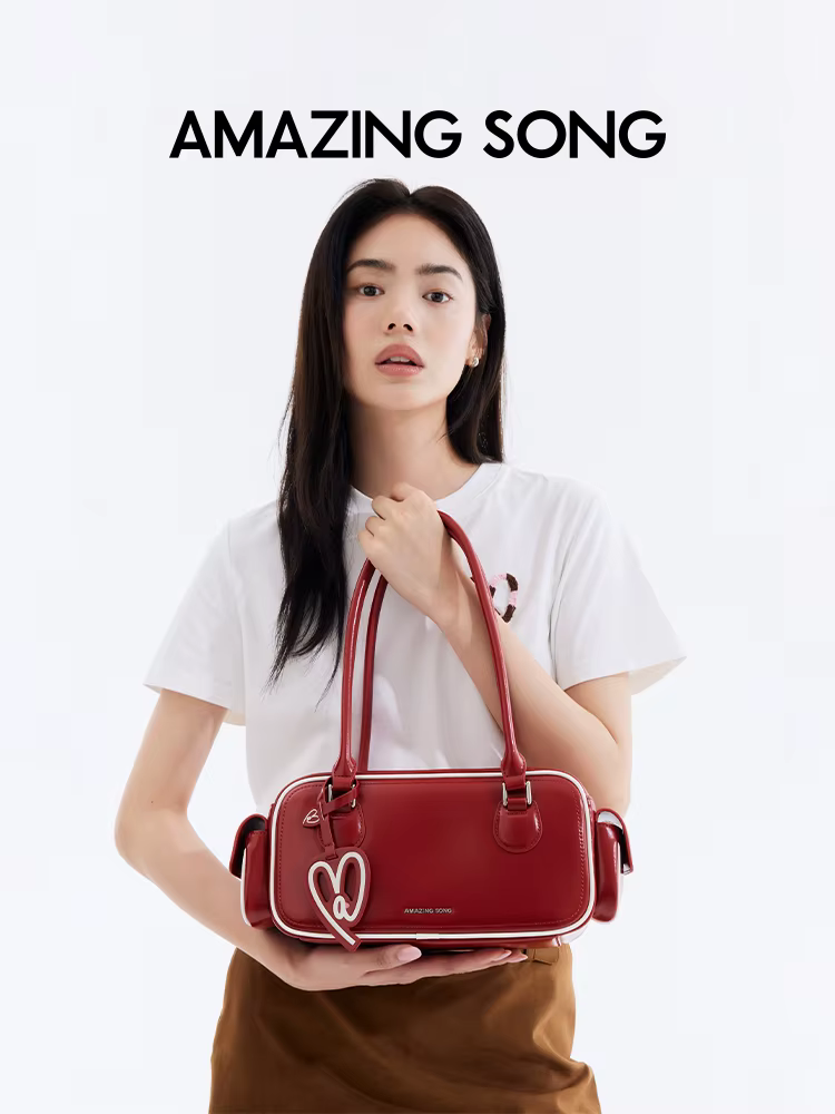 Sac à bandoulière linéaire style bowling classique rétro chic BGT Amazing Song Toast Bag