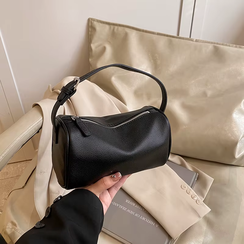 Sac à main en cuir souple rouge pour femmes