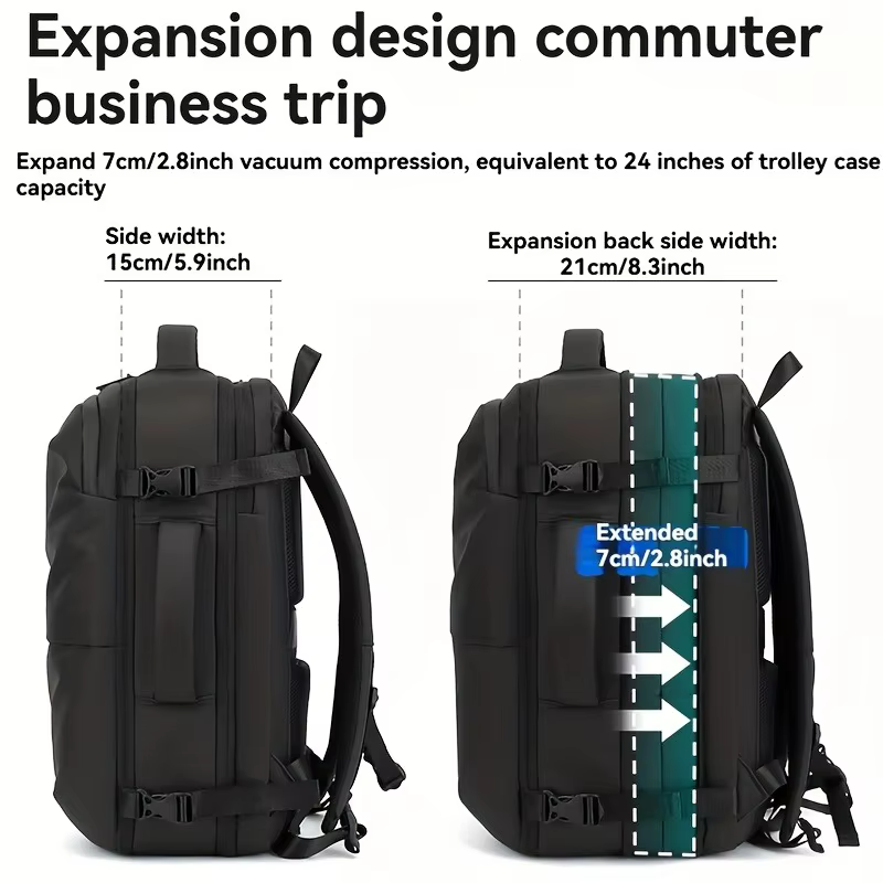 Sac à dos pour ordinateur portable étanche multifonctionnel de grande capacité sous vide pour hommes et femmes avec sac à dos extensible