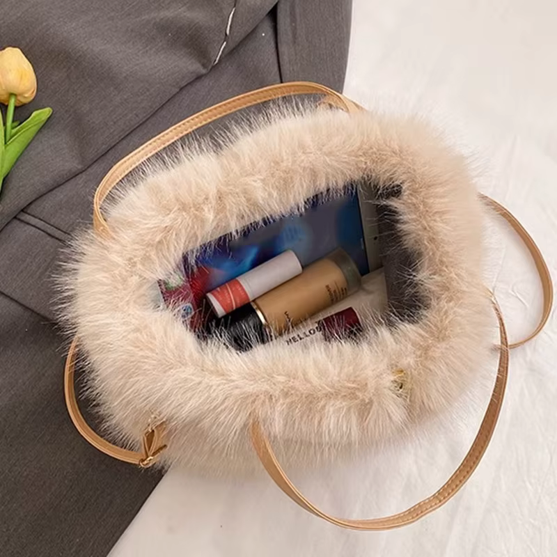 Sac fourre-tout en fausse fourrure pour femmes