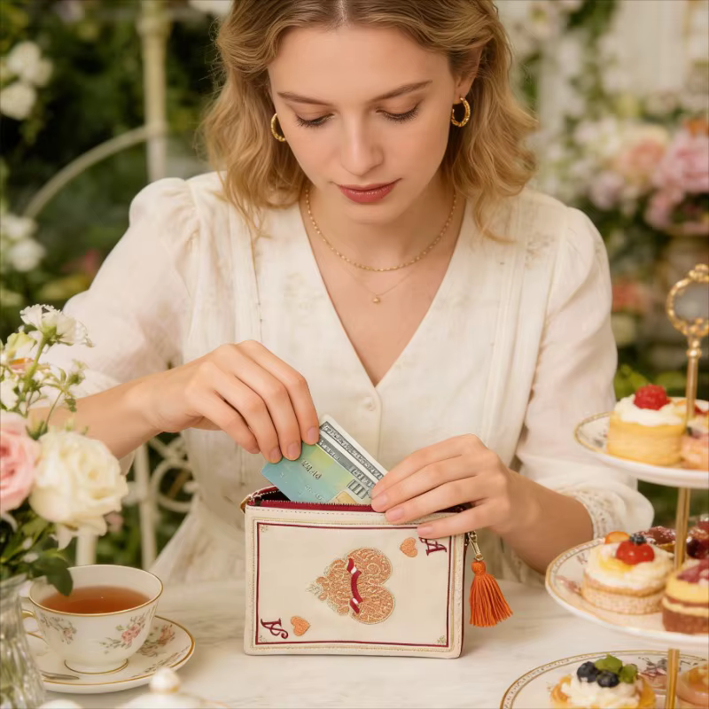 Pochette cosmétique brodée à la main de style japonais