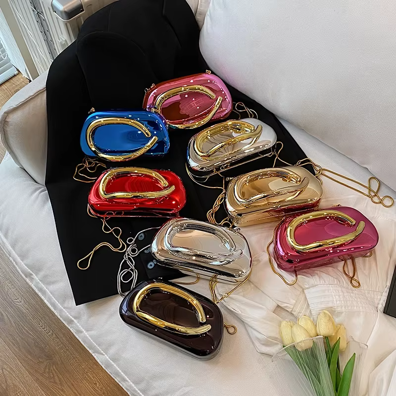 Boîte de fermeture en or pochette femmes soirée de mariage mignon sac à main sac