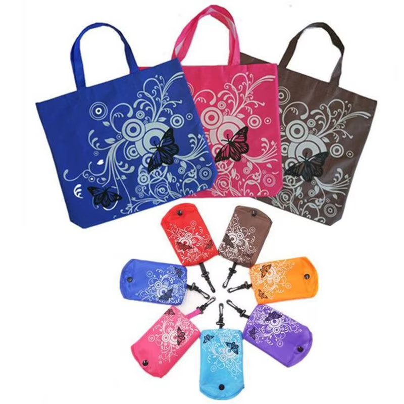 Fourre-tout pliant sac à provisions femmes hommes décontracté Eco réutilisable fleur papillon pochette épicerie sacs à