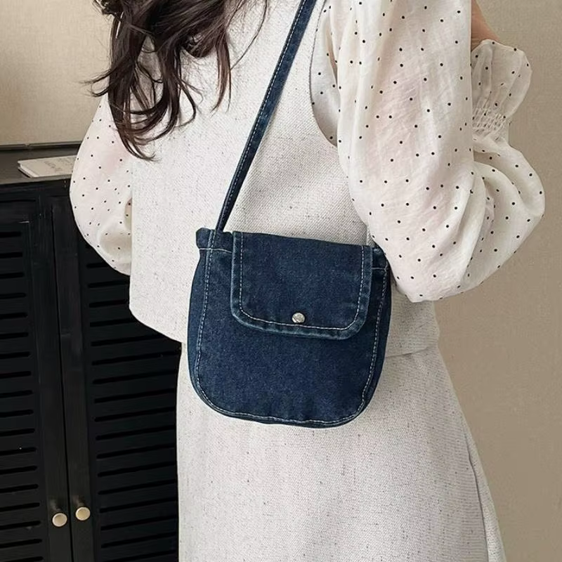 Sac à bandoulière en jean pour femme