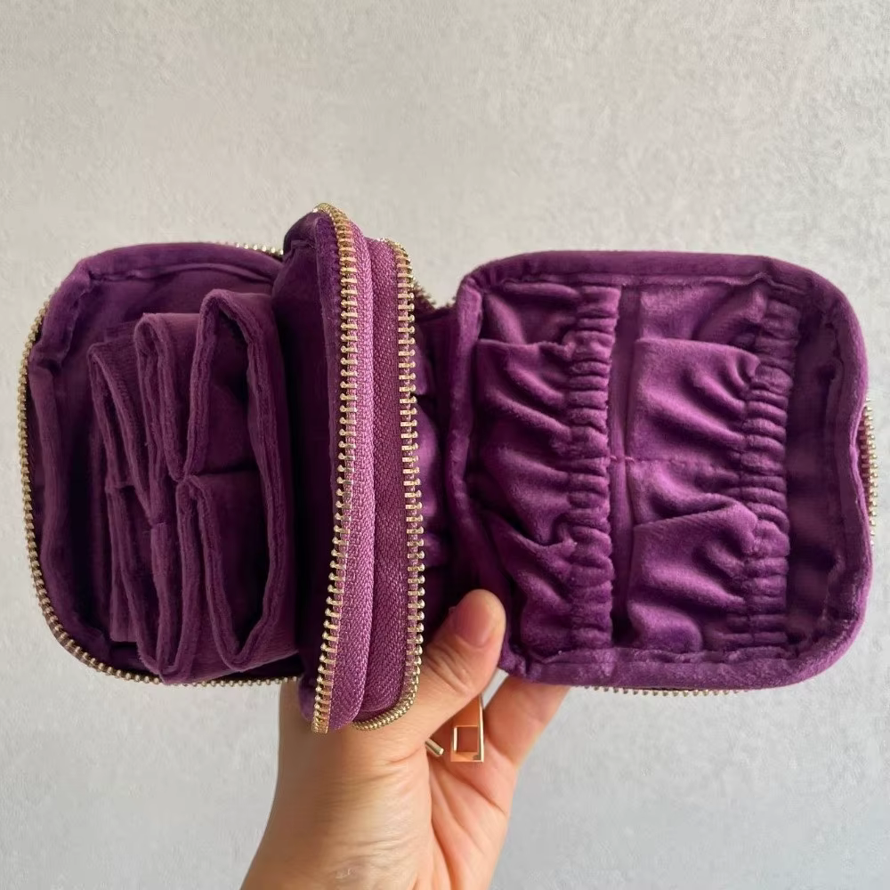 Pochette à bijoux double couche pour voyage
