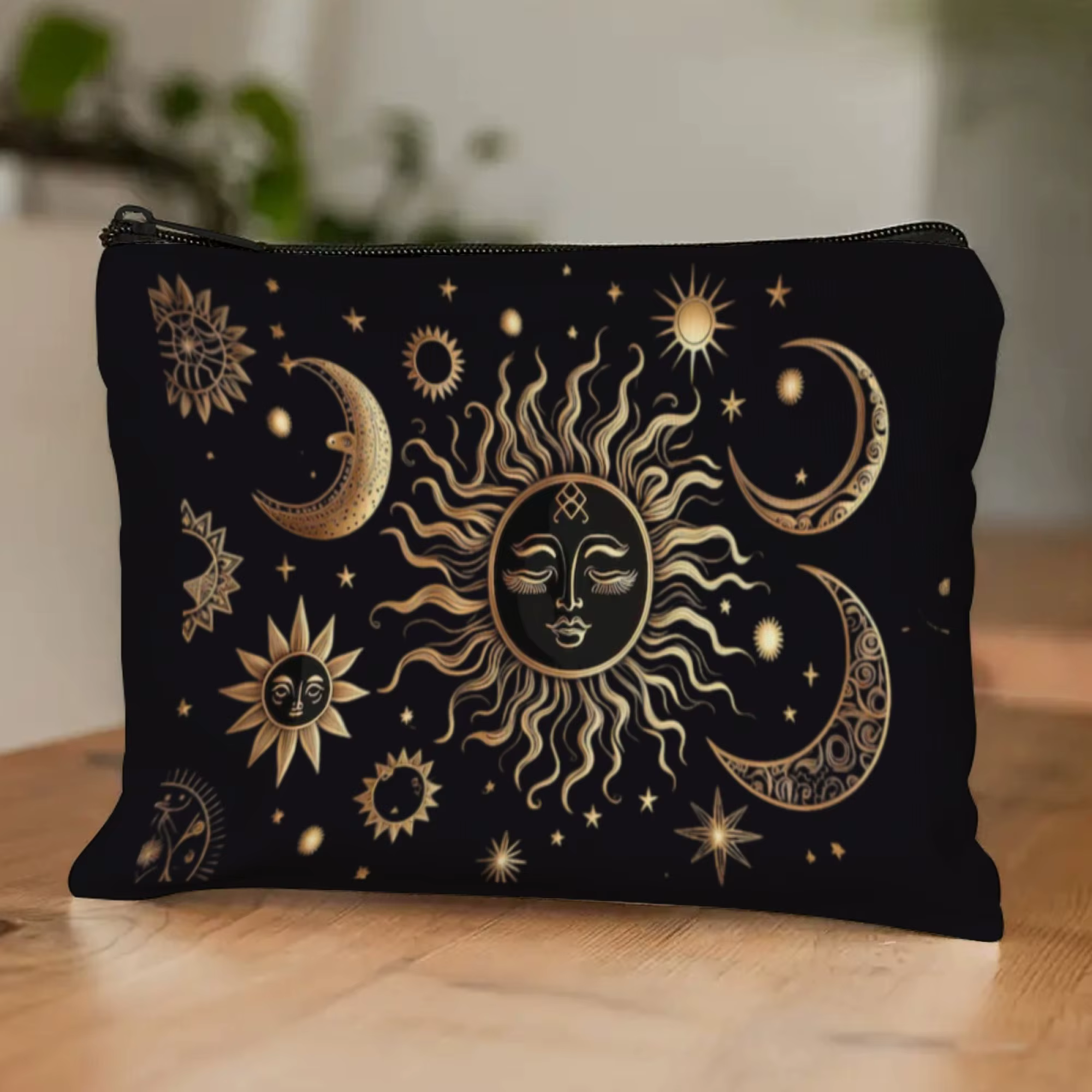 Sac à cosmétiques magique soleil-lune-étoile ambiance mystique exotique cadeau idéal pour les amateurs de thème
