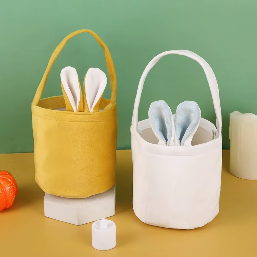 Sac fourre-tout en tissu avec oreilles de lapin mignonnes