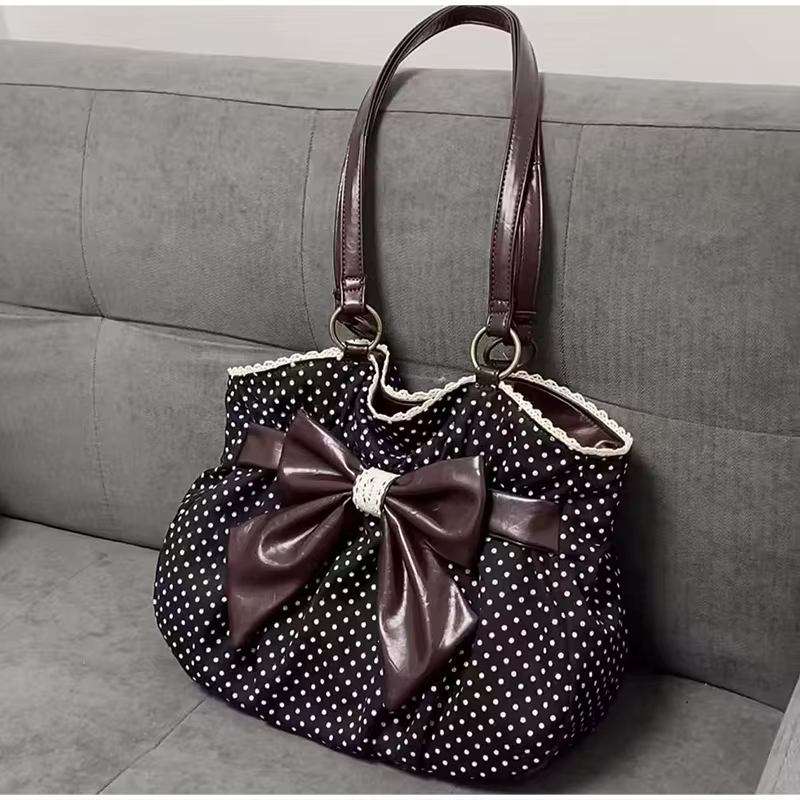 Sac fourre-tout à motif de pois pour femmes
