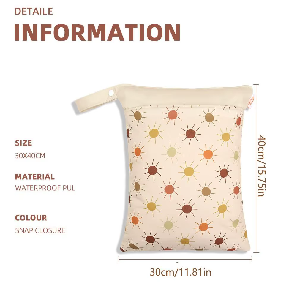 Sac à couches imperméable réutilisable avec poignée