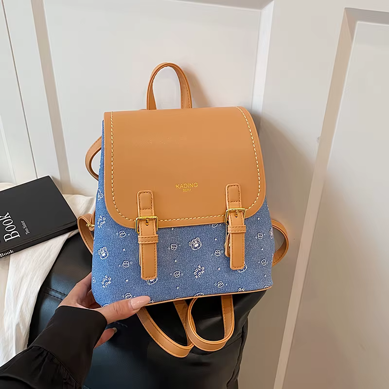 Sac à dos Pu bicolore pour femme