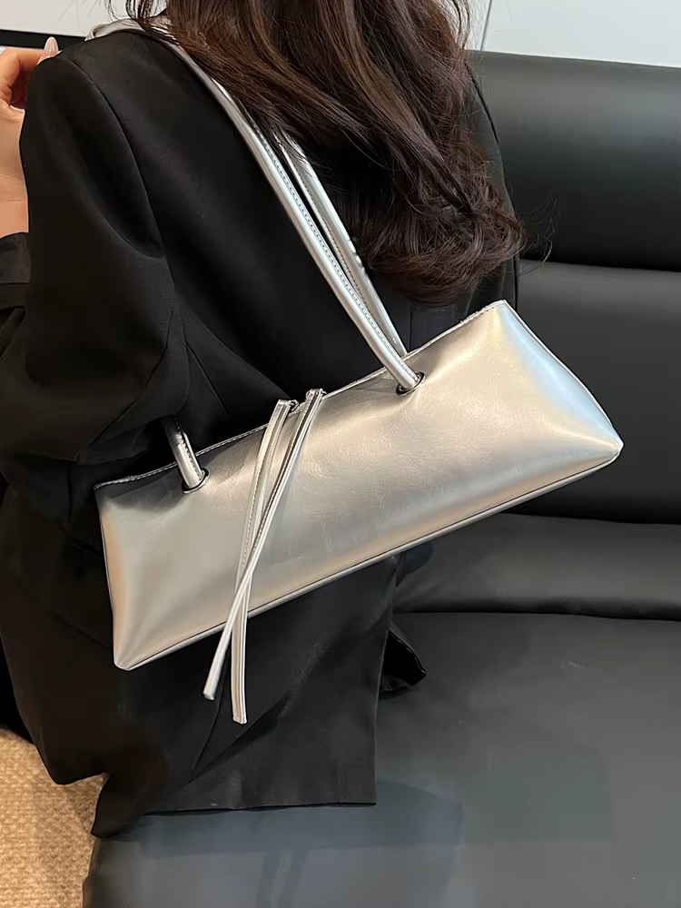 Sac à bandoulière rouge pour femmes, Version coréenne, sacs sous les bras simples et solides en cuir PU, sacs à main élégants pour rencontres, nouvelle collection 2025