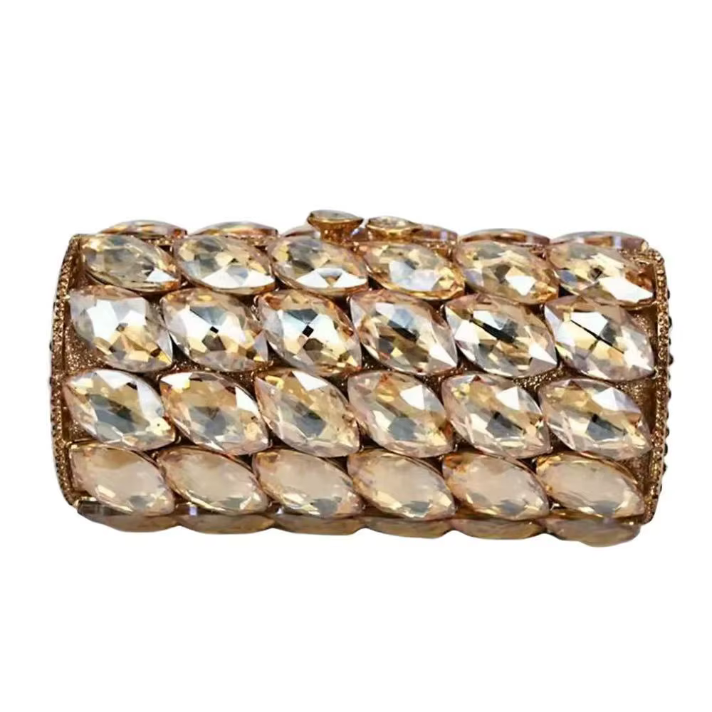 Argent/or grande pierre sac de mariage pochettes de soirée mode strass sacs à main femmes cristal