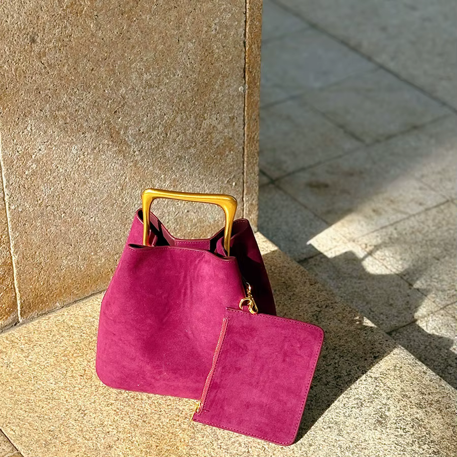 Véritable daim cuir femmes épaule bandoulière seau sac de luxe concepteur Ladeis petit sac à main pour femme peau de