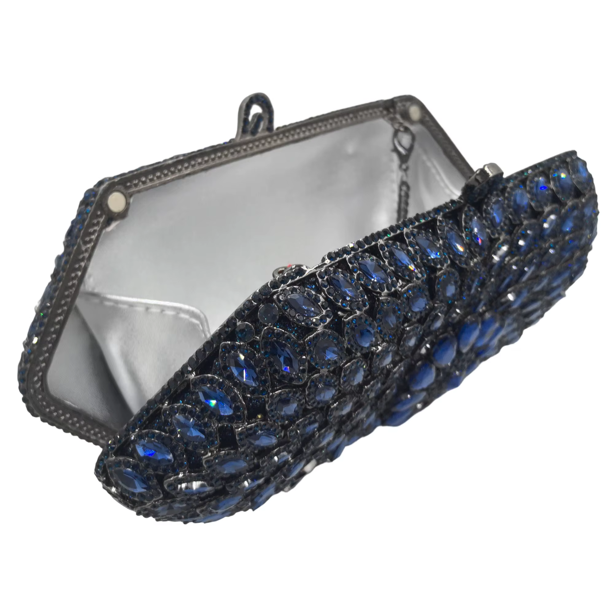 Boutique de FGG Sacs à main de soirée en cristal bleu marine