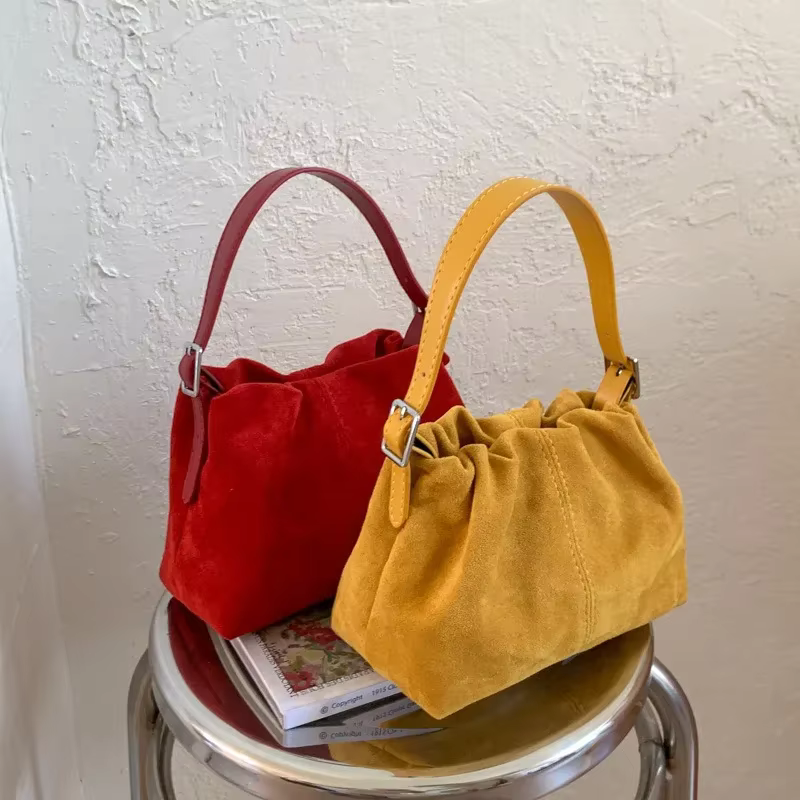Petit sac seau de luxe en cuir PU pour femme