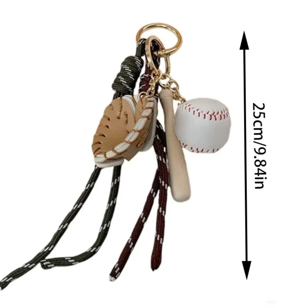 Breloques de sac, pendentif en corde tressée de Baseball, Style Miu, corde tressée, breloques de sac, porte-clés, décoration de sac, porte-clés de voiture