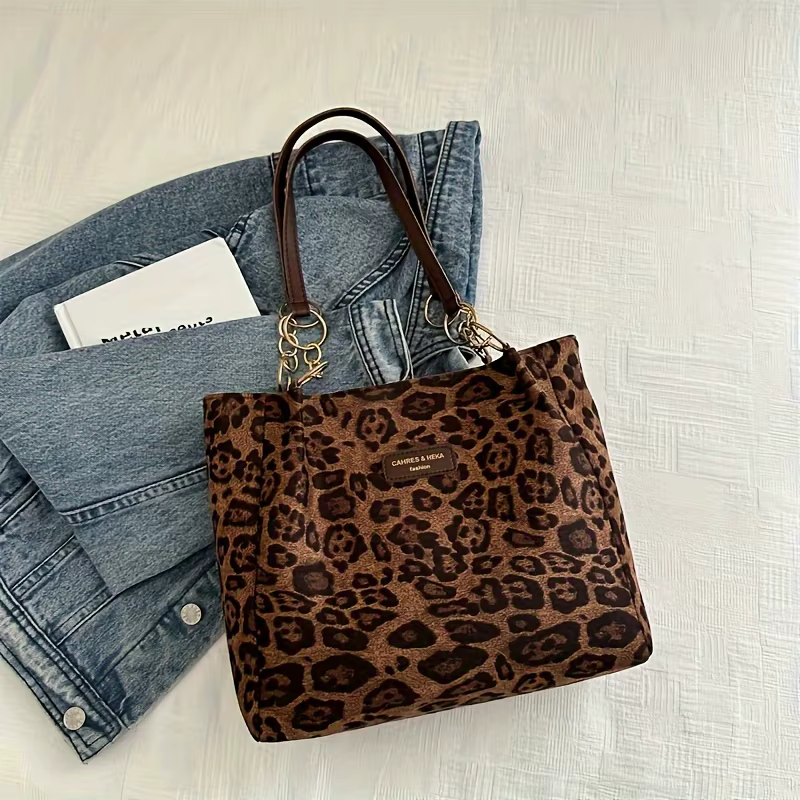 Sac à main vintage imprimé léopard