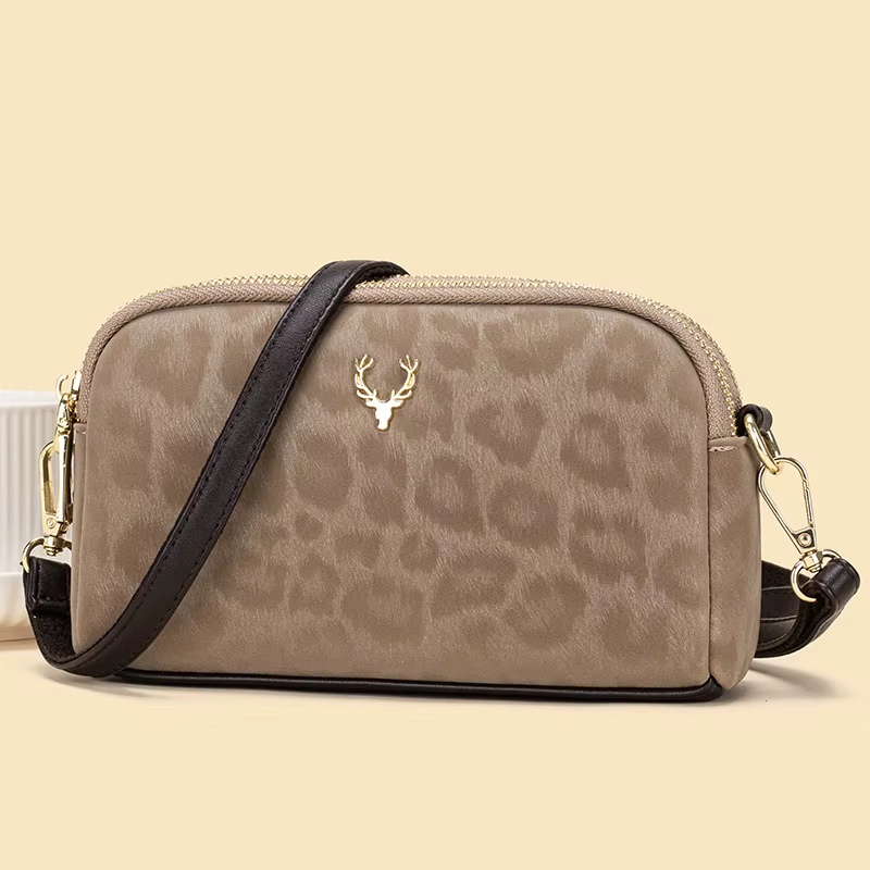 Sac à bandoulière simple imprimé léopard pour femmes