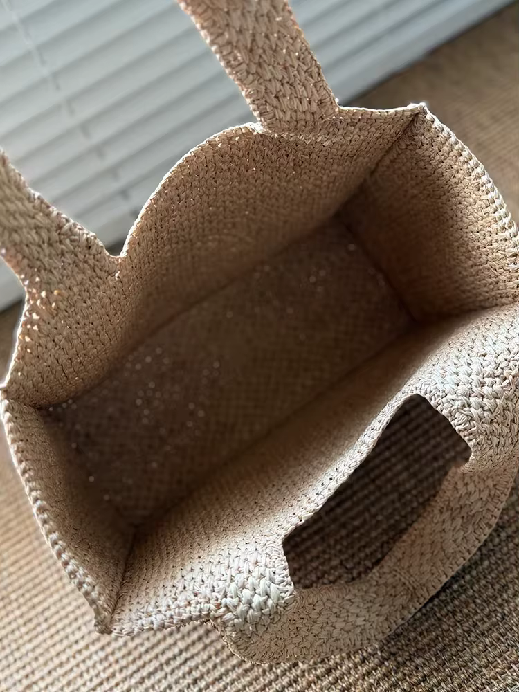 Sac cabas en raphia tressé fait main pour femme