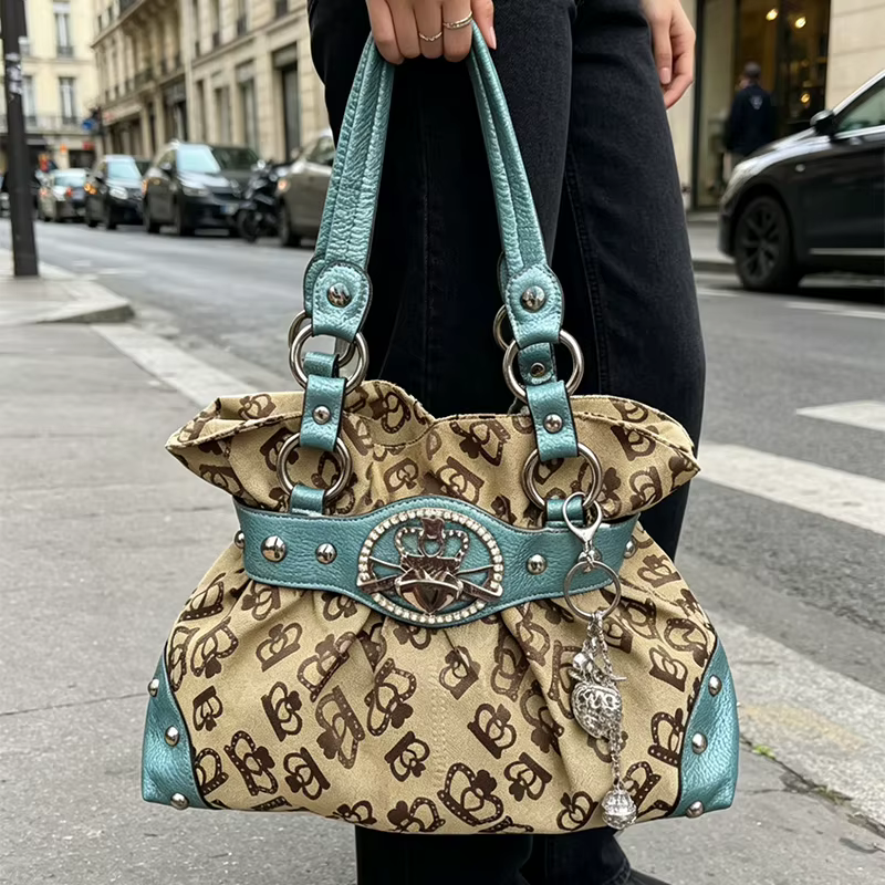 Sac à main de luxe pour femme avec rivets