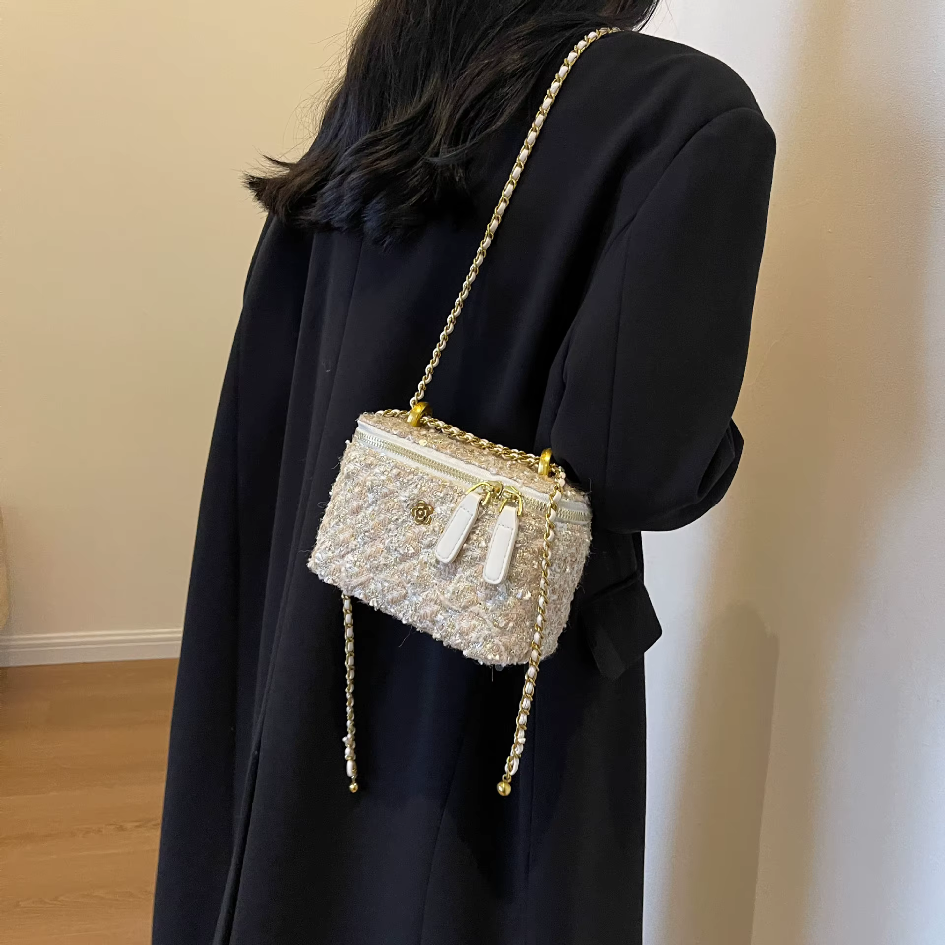Mini sac seau à chaîne pour femme