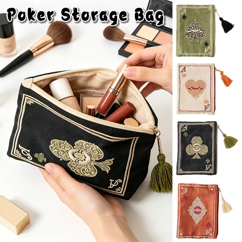 Pochette cosmétique brodée à la main de style japonais