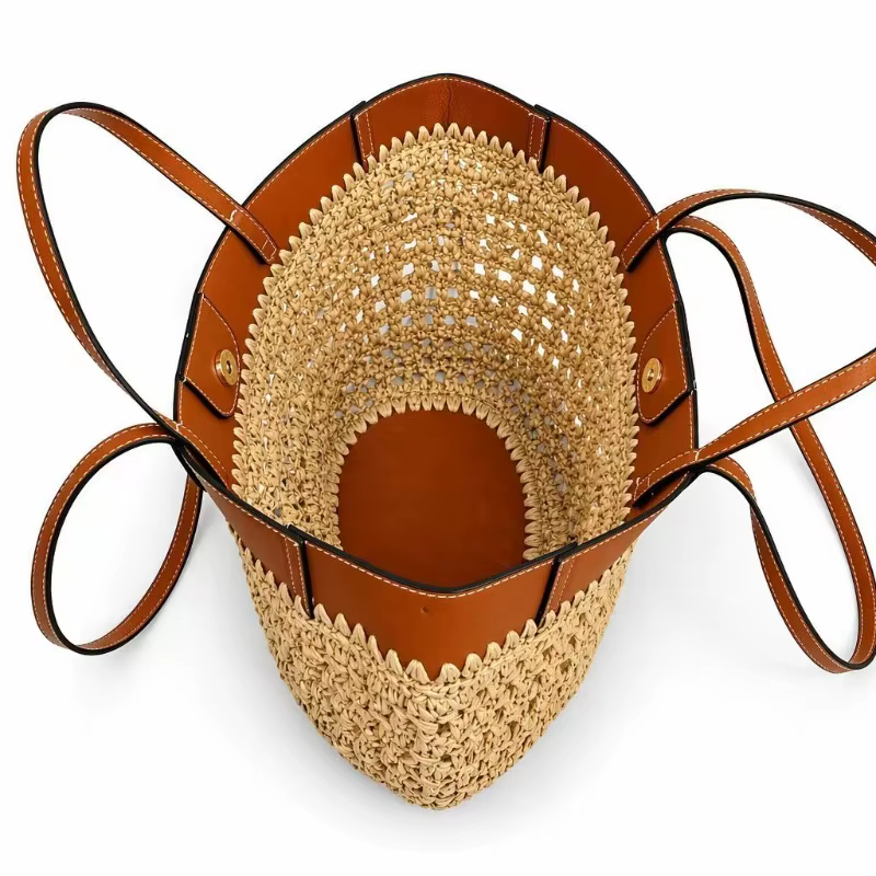 Petit sac fourre-tout tissé décontracté au design original, nouveau sac tissé à empiècements, sac de plage d'été, sac à bandoulière